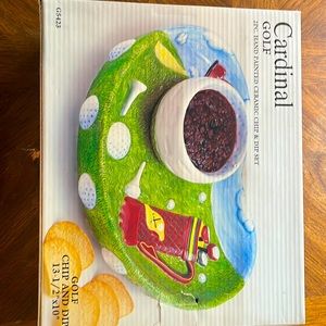Great gift for golfers! Ceramic chip & dip set in orig box, never used.
